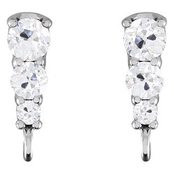 1,50 carats Diamant Boucles d'Oreilles en Or 14K Blanc