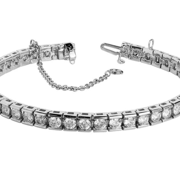 8.80 Ct. Bracelet Tennis Réel Diamants sertis Chaîne Or Blanc 14K