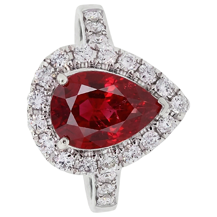 9.50 Carats Rubis Avec Accents Diamant Naturels Extraits des Mines ( et non cultivés en laboratoire ) Alliance Or Blanc 14K