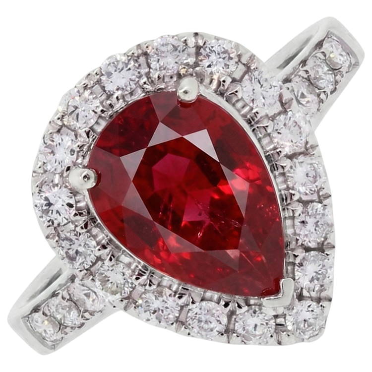 9.50 Carats Rubis Avec Accents Diamant Naturels Extraits des Mines ( et non cultivés en laboratoire ) Alliance Or Blanc 14K
