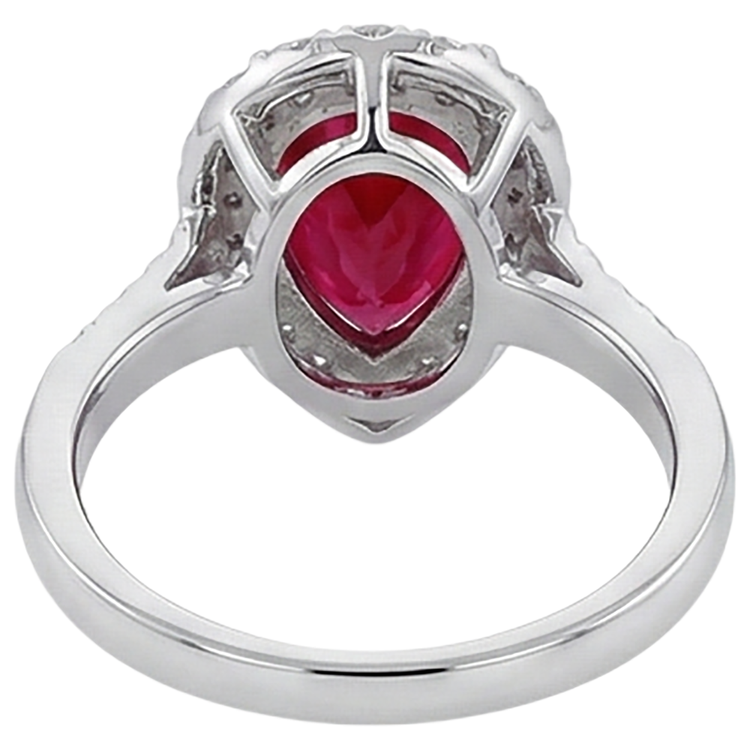 9.50 Carats Rubis Avec Accents Diamant Naturels Extraits des Mines ( et non cultivés en laboratoire ) Alliance Or Blanc 14K