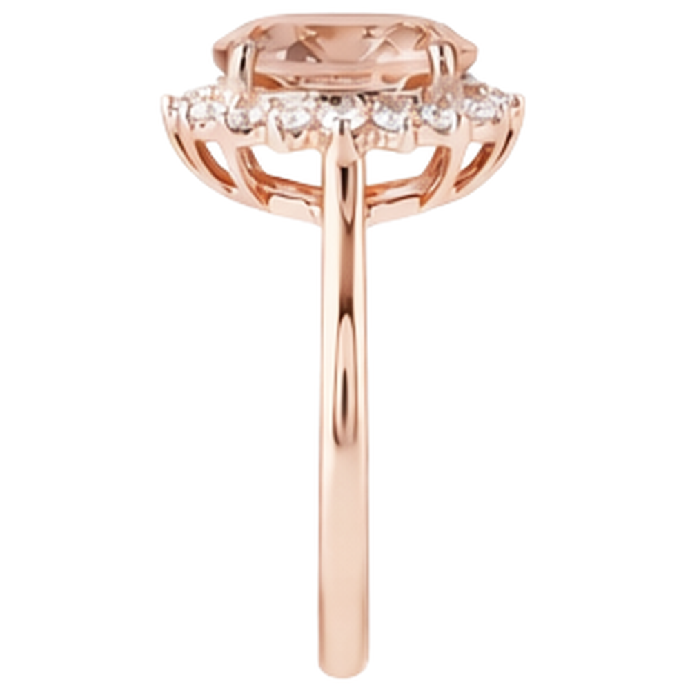 naturel oval morganite 9.50carats bague sur blanc