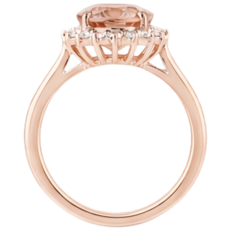 naturel oval morganite 9.50carats bague avec accents diamants