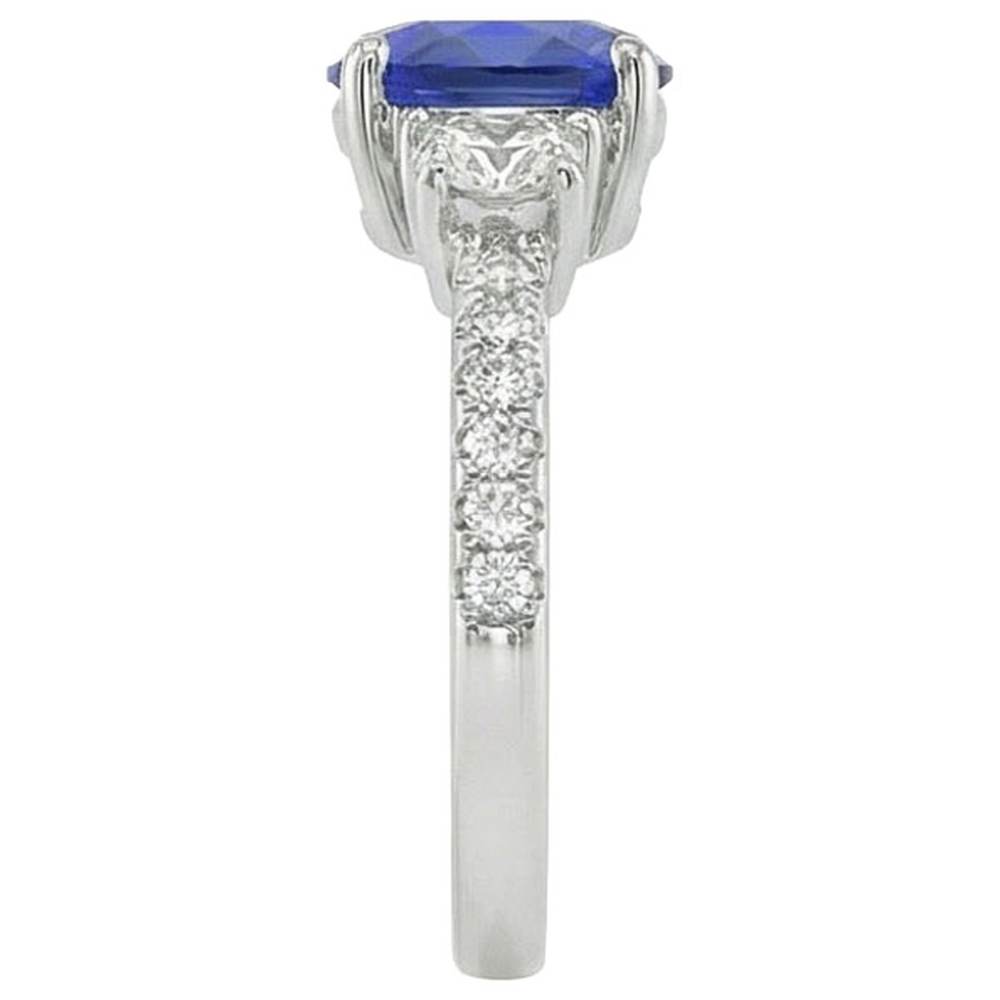 naturel oval diamant 9carats bague vue de profil