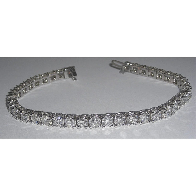 9.50 Carats Bracelet Tennis Réel Diamant Vs Bijoux Solide WG 18K