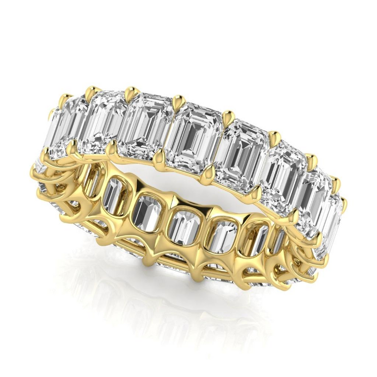 Brillant Taille à Degrés Eternity Band en Or Jaune 14 Carats – vue de côté
