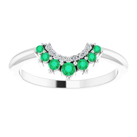 Alliance 1 Carat Columbian Green Emerald Or Blanc 14K Bijoux