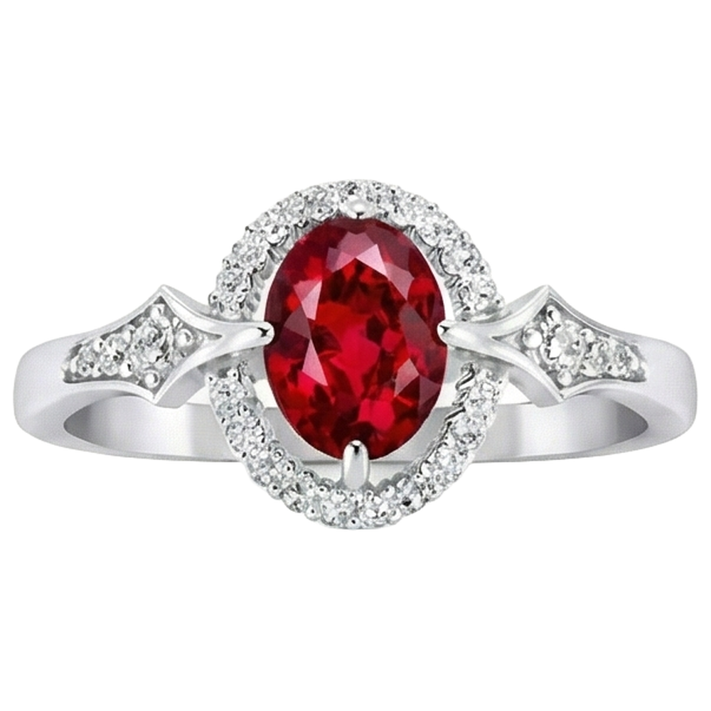 Alliance 2.75 Carats Rubis Et Diamants Naturels Extraits des Mines ( et non cultivés en laboratoire ) Or Blanc 14K