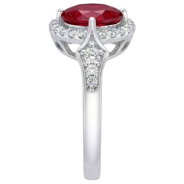 Alliance 2.75 Carats Rubis Et Diamants Naturels Extraits des Mines ( et non cultivés en laboratoire ) Or Blanc 14K