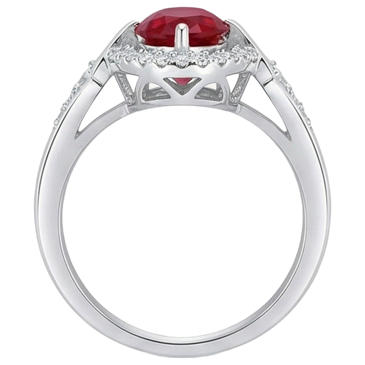 Alliance 2.75 Carats Rubis Et Diamants Naturels Extraits des Mines ( et non cultivés en laboratoire ) Or Blanc 14K