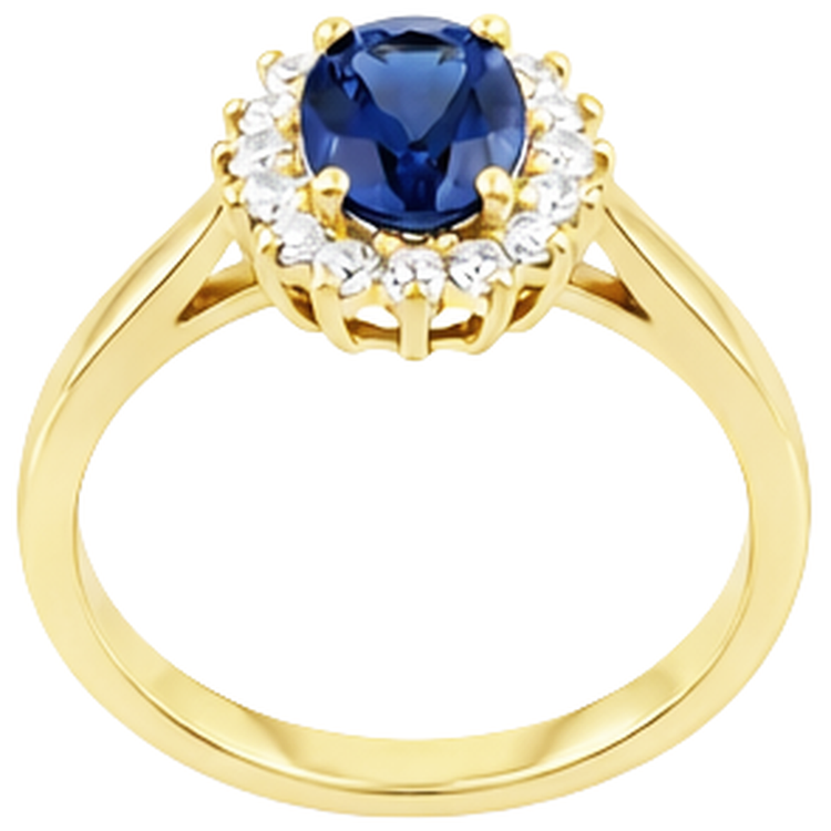 naturel oval tanzanite 2carats alliance vue de dessus