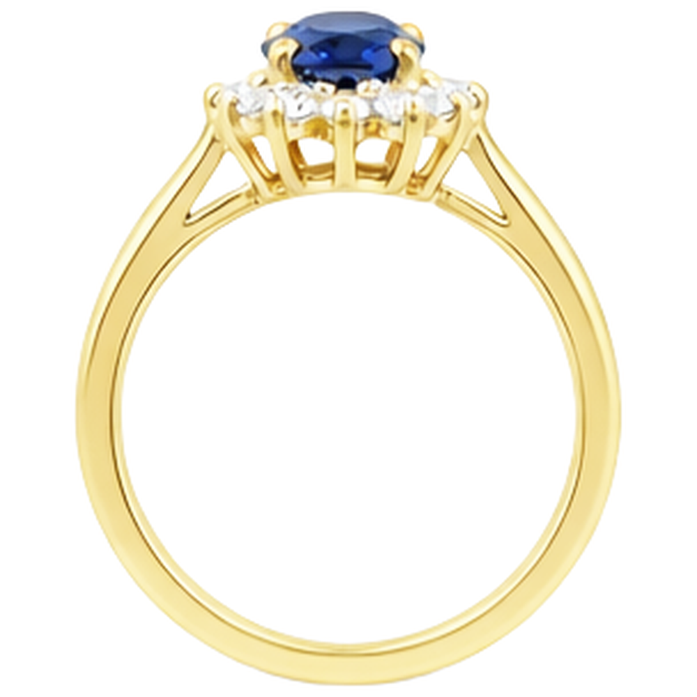 naturel oval tanzanite 2carats alliance avec accents diamants