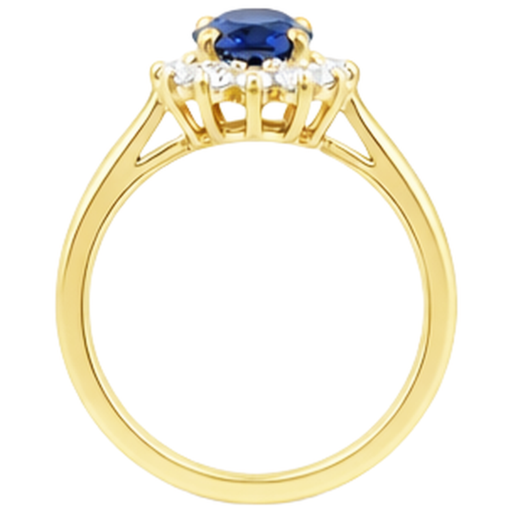naturel oval tanzanite 2carats alliance avec accents diamants