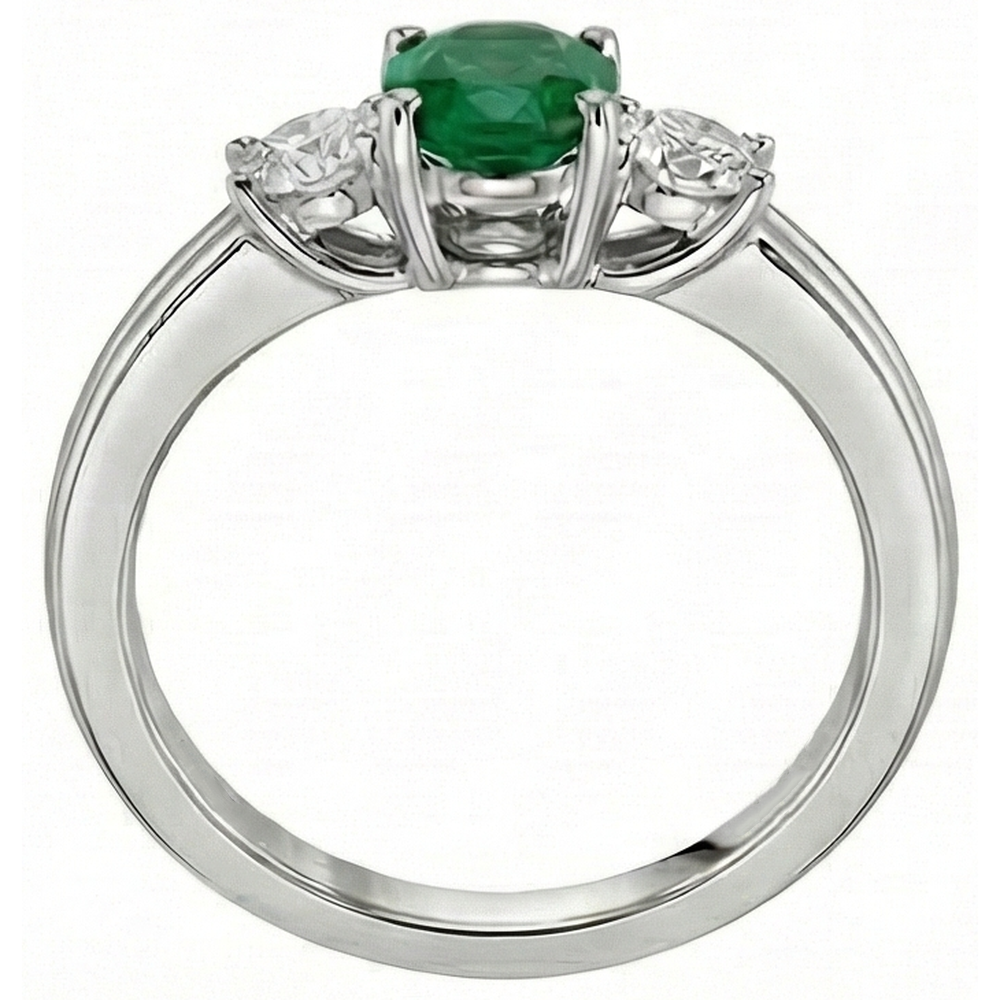 naturel oval diamant 3.50carats alliance vue de dessus