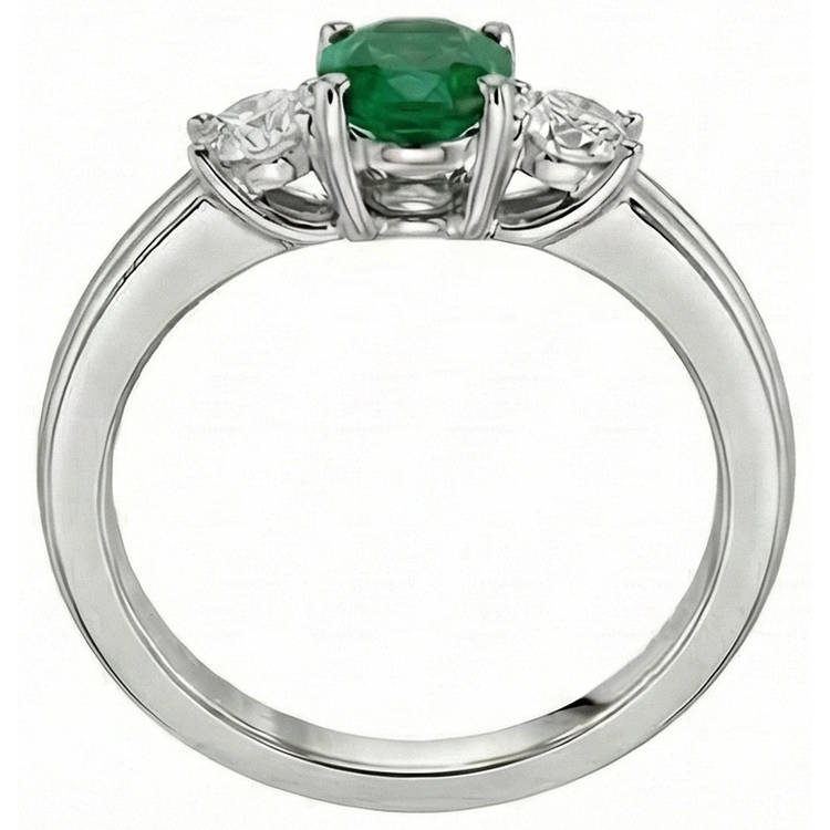 naturel oval diamant 3.50carats alliance vue de dessus