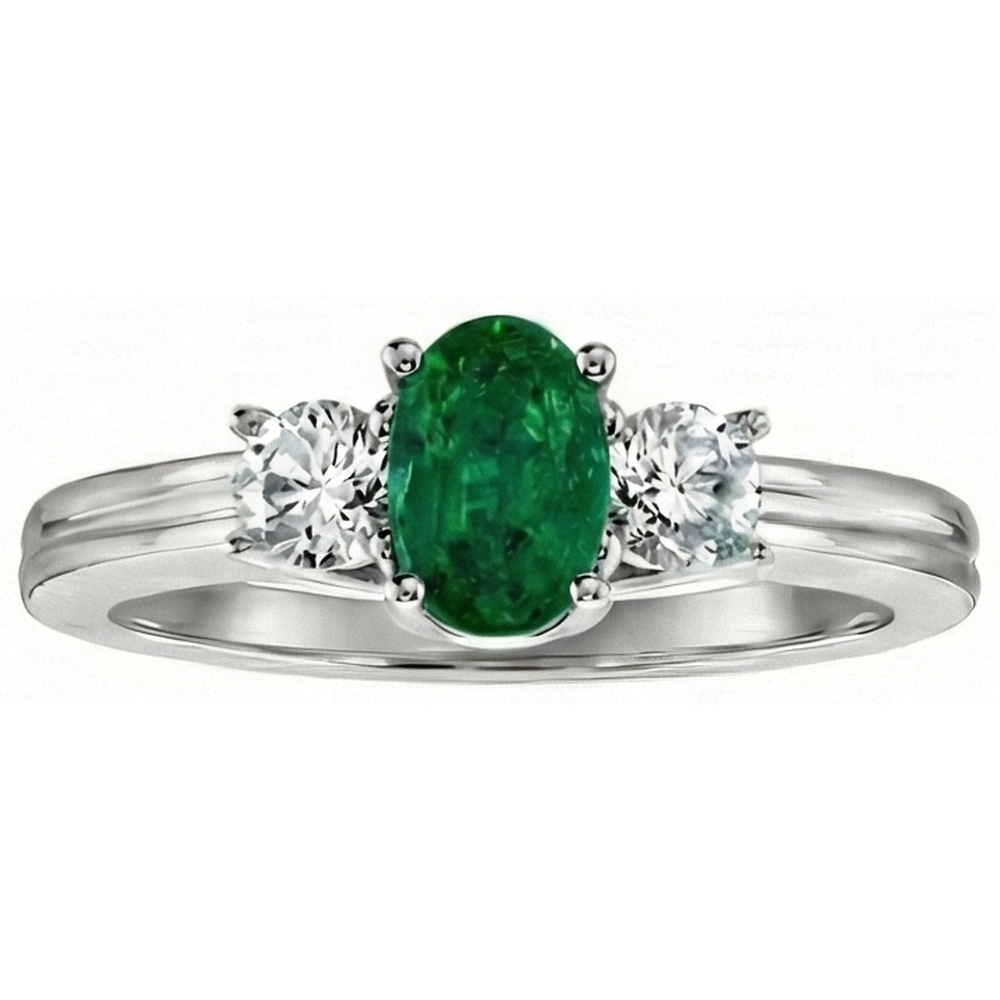 naturel oval diamant 3.50carats alliance angle de côté
