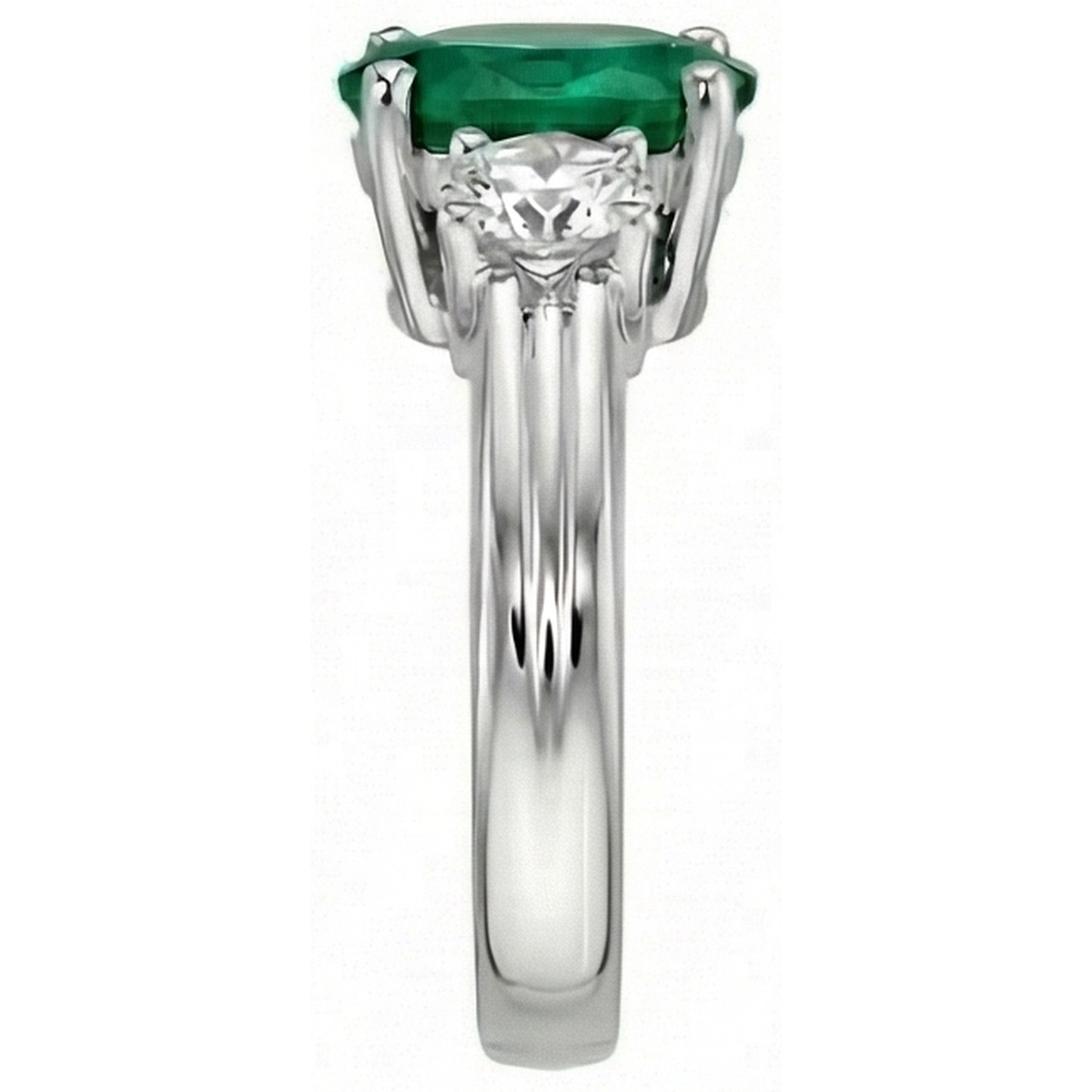 naturel oval diamant 3.50carats alliance vue de profil