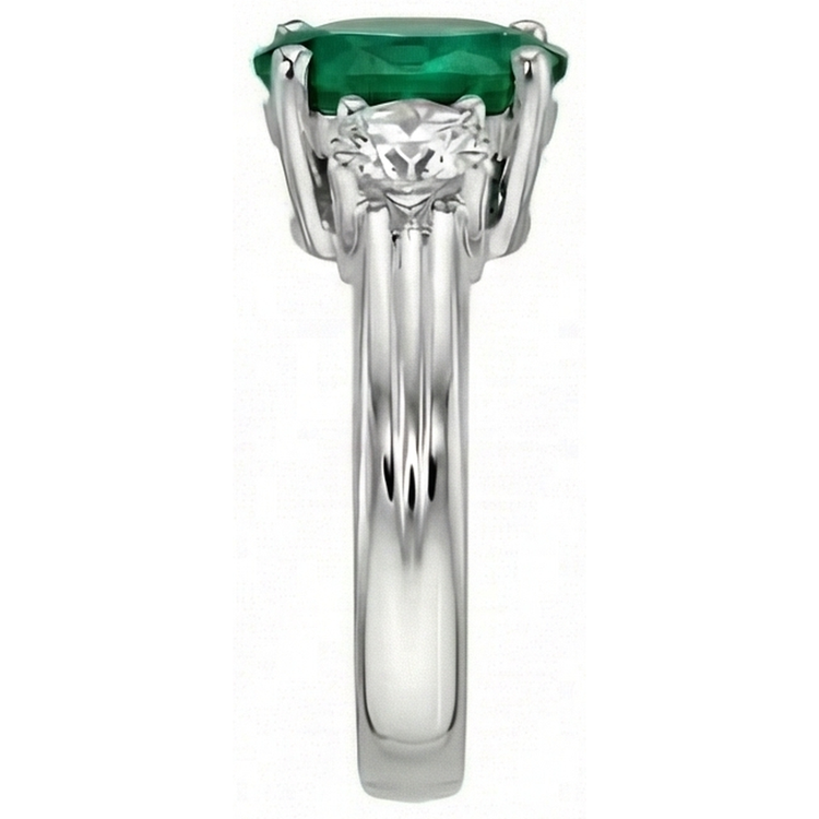 naturel oval diamant 3.50carats alliance vue de profil