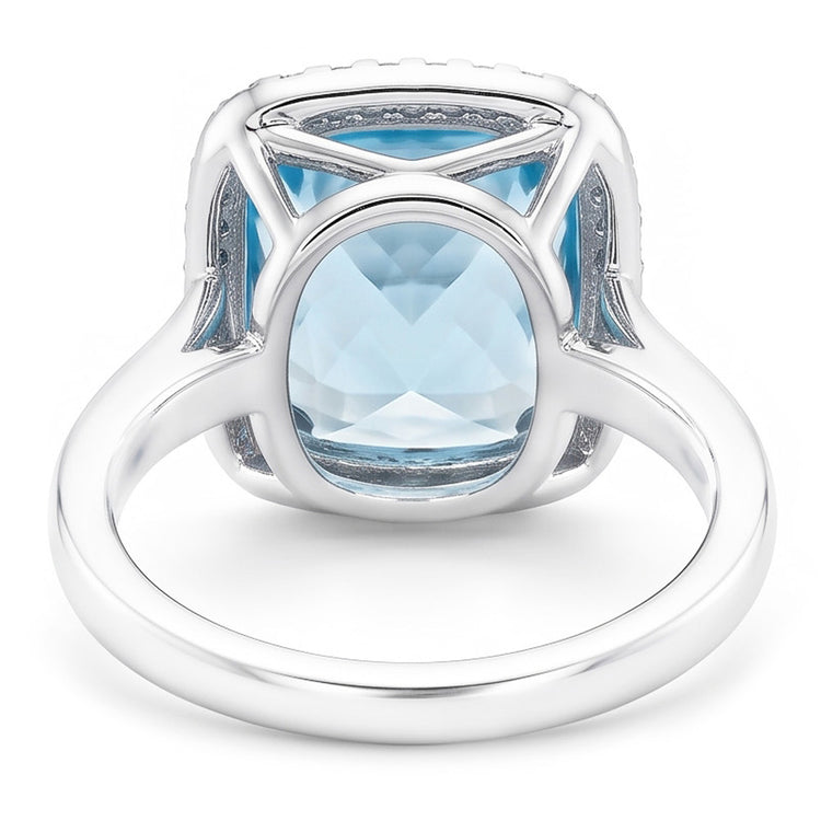 Alliance Aigue-marine Et Diamant 9.50 Ct Or 14K