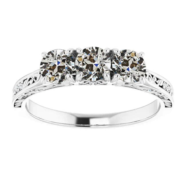 Alliance Ancienne Réel Diamant Taille Mine Style Antique 3.50 Carats