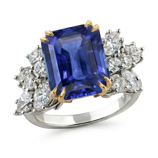 naturel round saphir 4.50carats alliance angle de côté