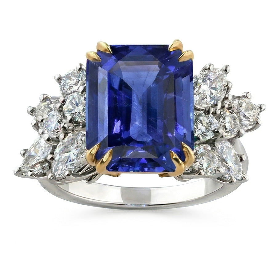 naturel round saphir 4.50carats alliance détail rapproché