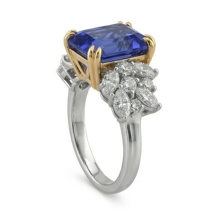 naturel round saphir 4.50carats alliance vue de dessus