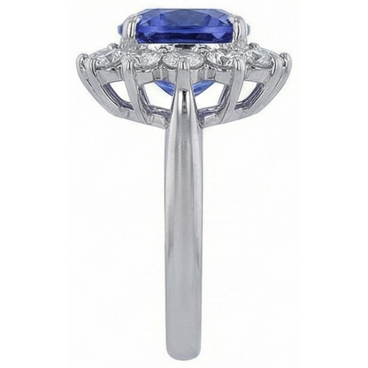 Alliance Asscher Tanzanite & Diamant Rond 3.25 Carats