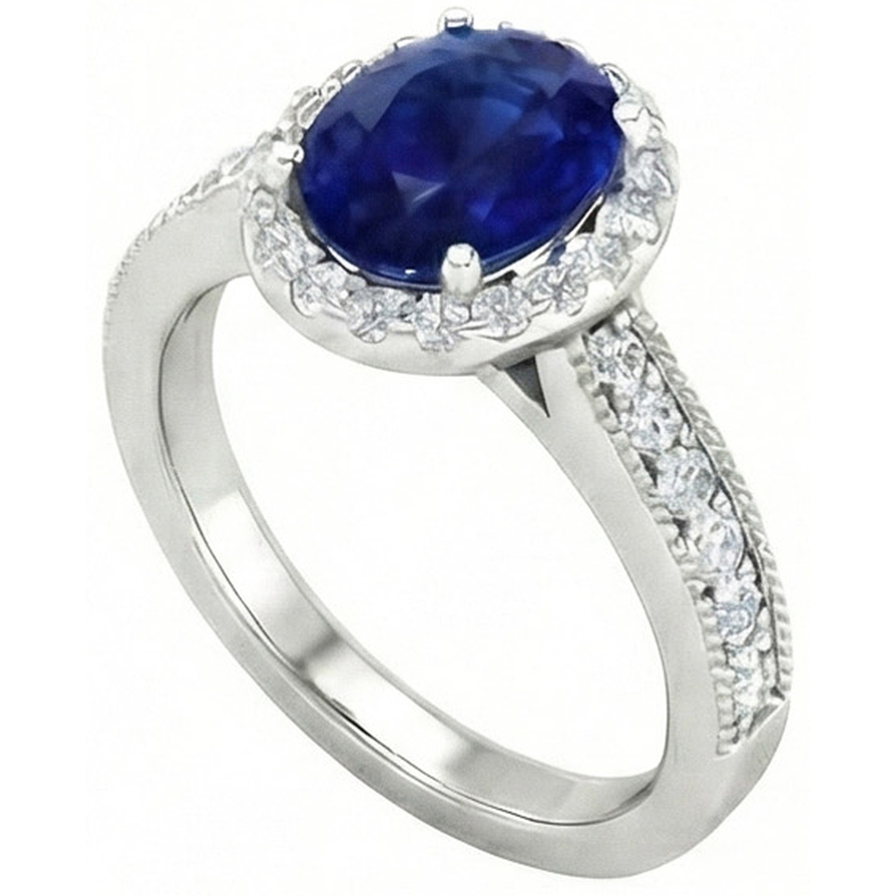 naturel oval diamant 4carats alliance vue de face