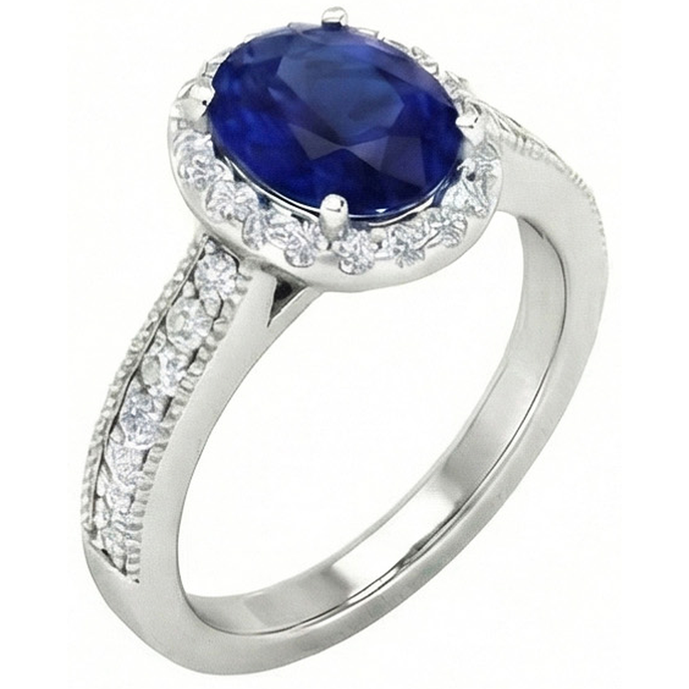 naturel oval diamant 4carats alliance angle de côté