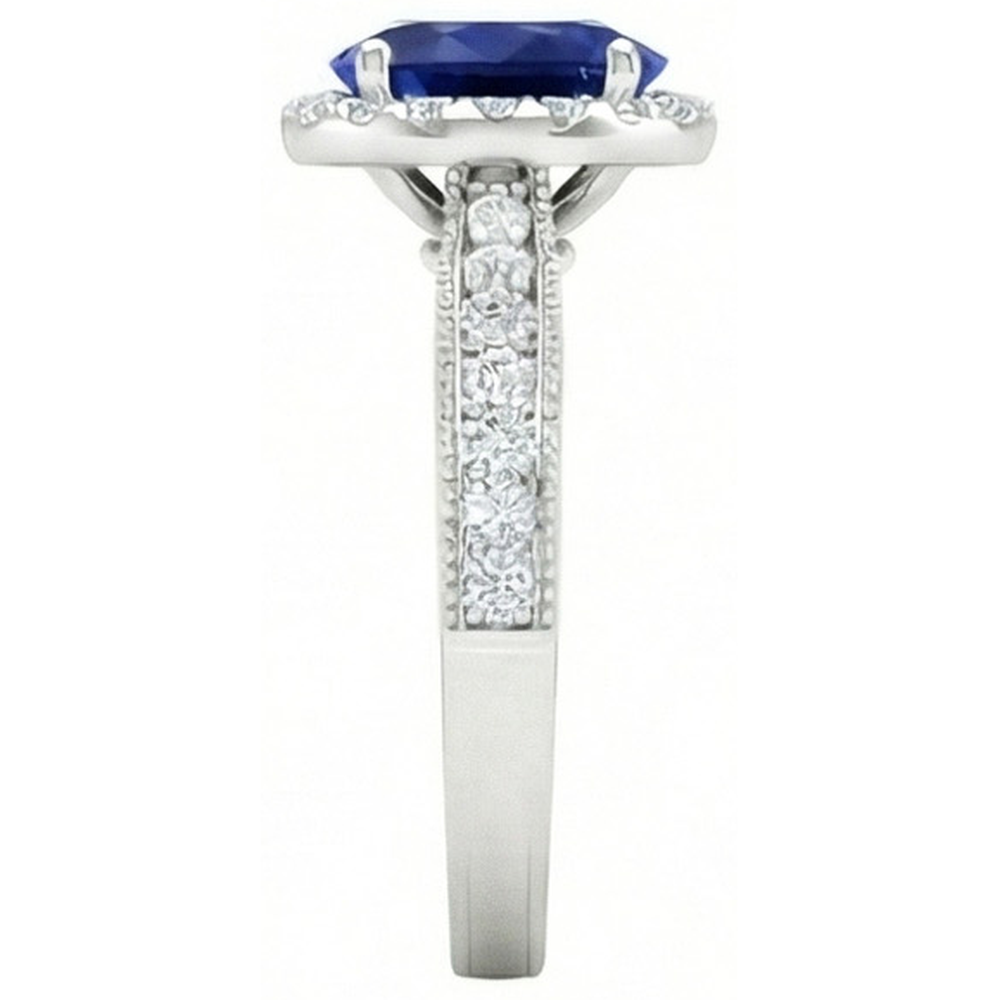 naturel oval diamant 4carats alliance vue de profil