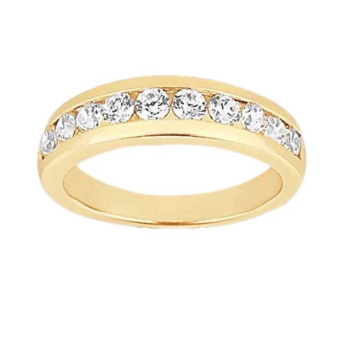 Alliance De Naturel Diamants 1 Carat En Or Jaune 14K