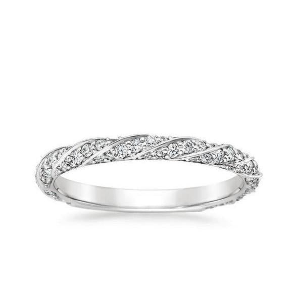 Alliance De Véritable Diamants Ronds De 2.25 Cts En Or Blanc 14 Carats