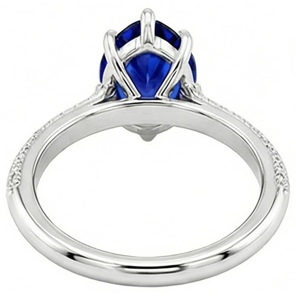 naturel pear diamant 3.50carats alliance angle de côté
