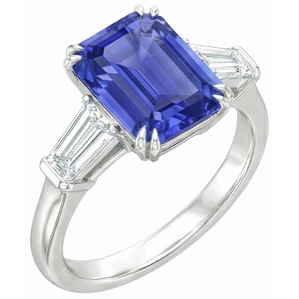 naturel baguette diamant 3.50carats alliance détail rapproché