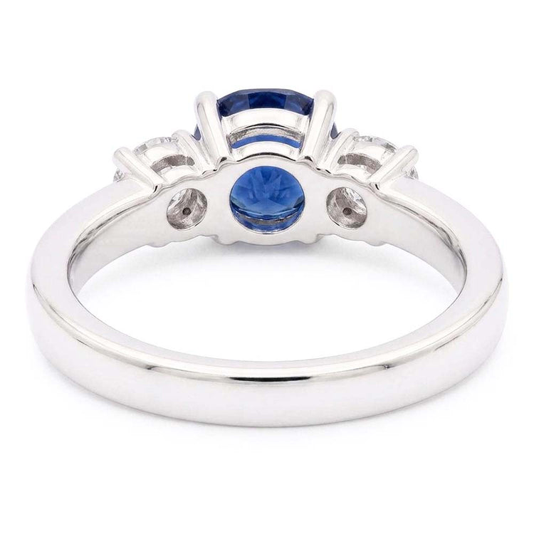 Alliance Diamant Étincelant Saphir Bleu Ceylan Rond 2.50 Carats
