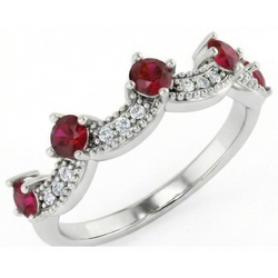 Alliance Diamant Naturels Extraits des Mines ( et non cultivés en laboratoire ) 1.74 Carats Birmanie Rubis Femme Bijoux