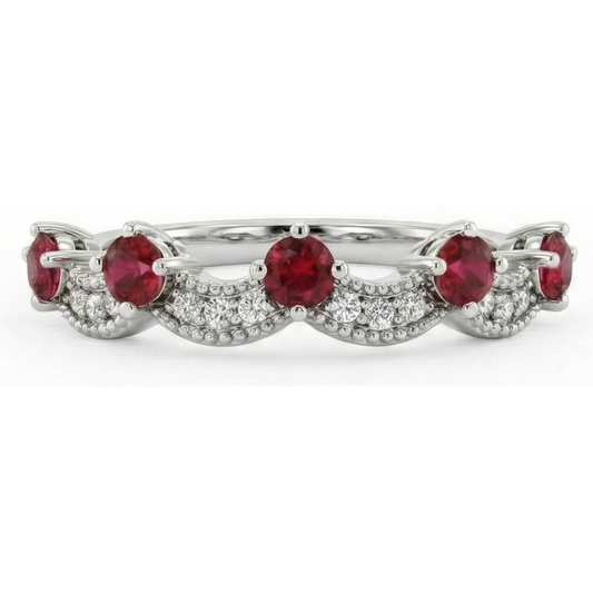 Alliance Diamant Naturels Extraits des Mines ( et non cultivés en laboratoire ) 1.74 Carats Birmanie Rubis Femme Bijoux