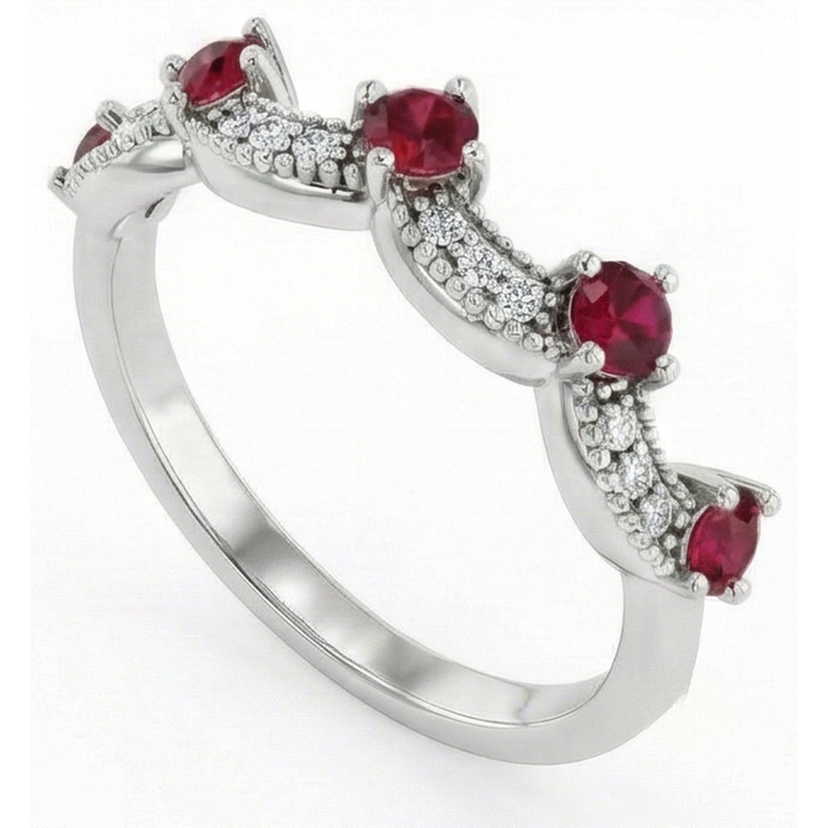 Alliance Diamant Naturels Extraits des Mines ( et non cultivés en laboratoire ) 1.74 Carats Birmanie Rubis Femme Bijoux