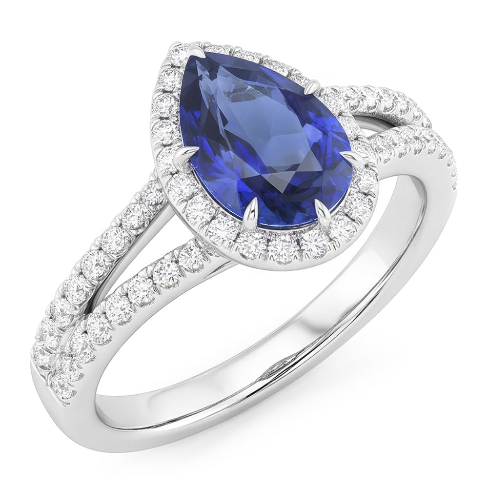 Alliance Diamant Saphir Halo