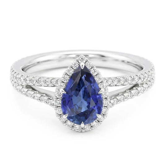 Alliance Diamant Saphir Halo