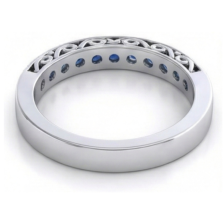 Alliance Diamant Naturels Extraits des Mines ( et non cultivés en laboratoire ) Saphir Rond Bleu Or Blanc 3.40 Carats