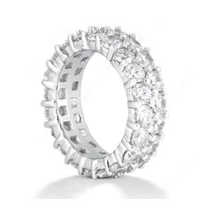 Alliance Eternité En Or Blanc à Double Rangée De Réel Diamants 6 Carats