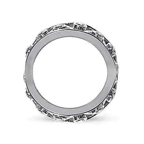 Alliance Eternité En Réel Diamant Rond De 0,70 Carat En Or Blanc 14K