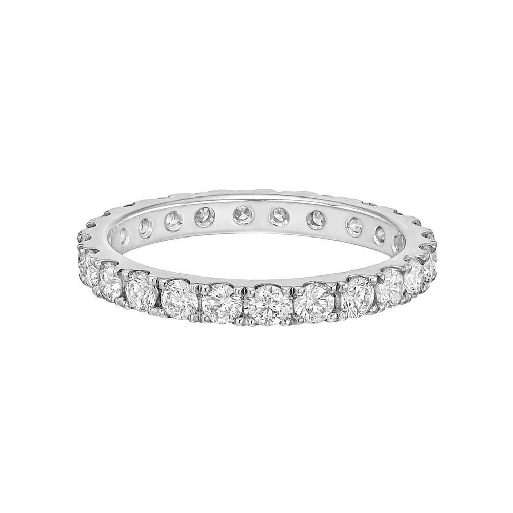 Alliance Eternité Réel Diamant Rond Or Blanc 2.40 Carats