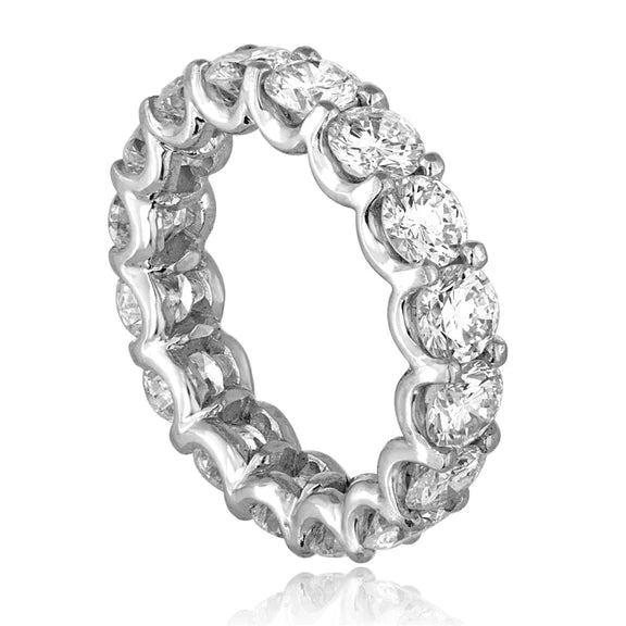 Alliance Eternité Réel Diamant Rond Pour Femme 4.80 Carats En or Blanc