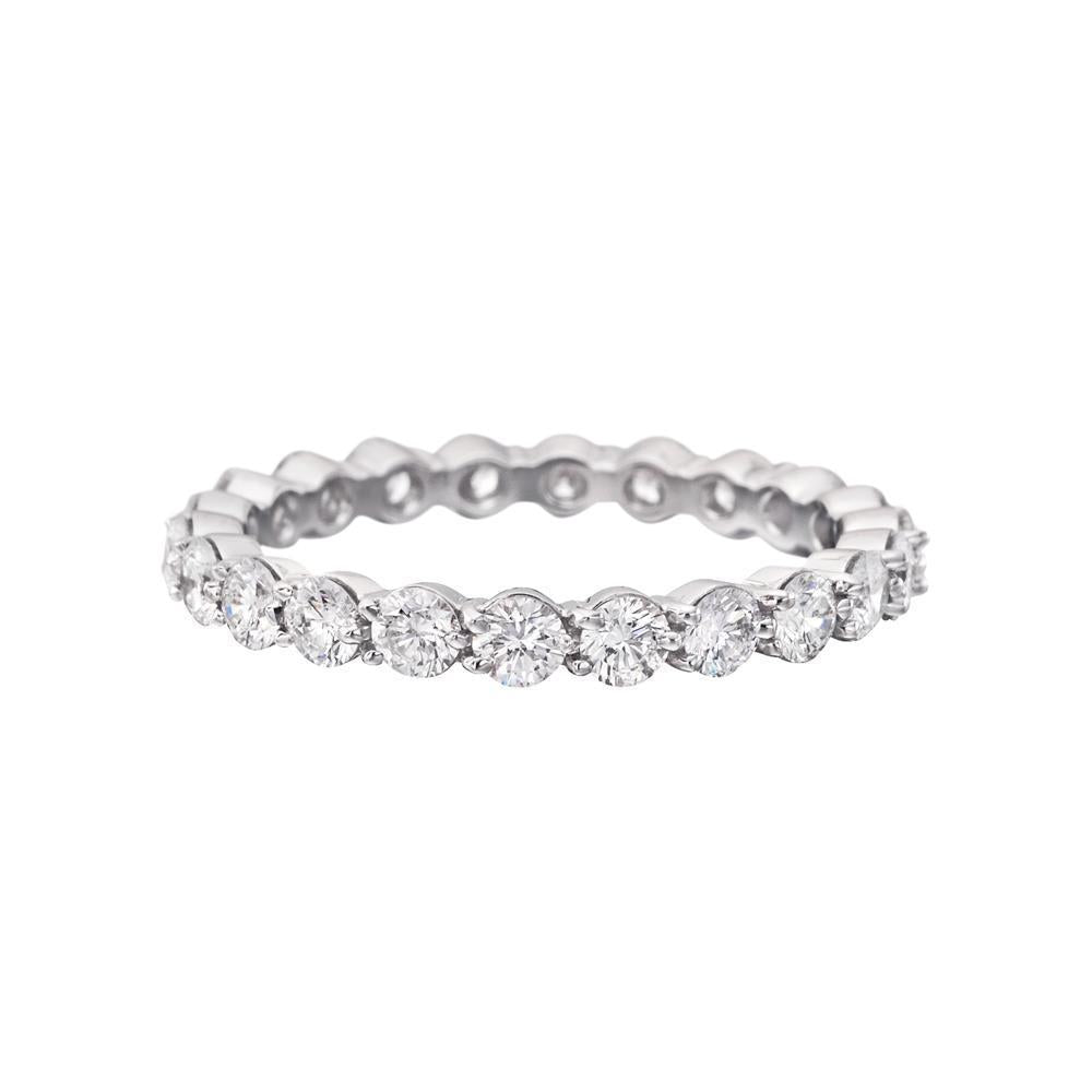 Alliance Femme 2.30 Carats Naturel Diamants Ronds Or Blanc 14K