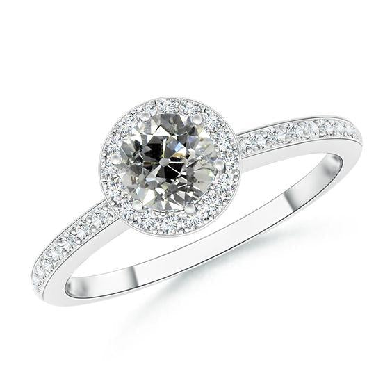 Alliance Halo Femme Véritable Diamant Rond Taille Ancienne 2.50 Carats