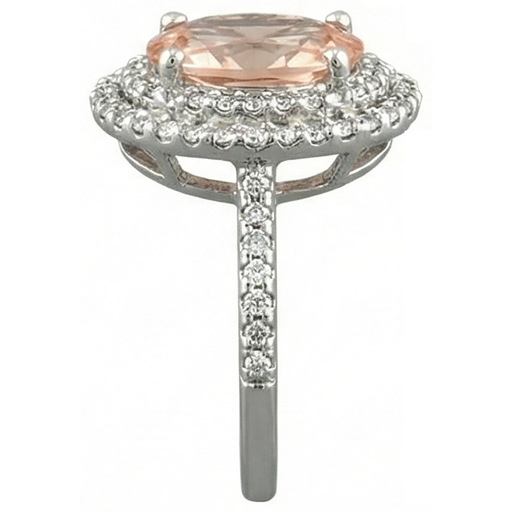 naturel oval morganite 10.70carats alliance sur blanc