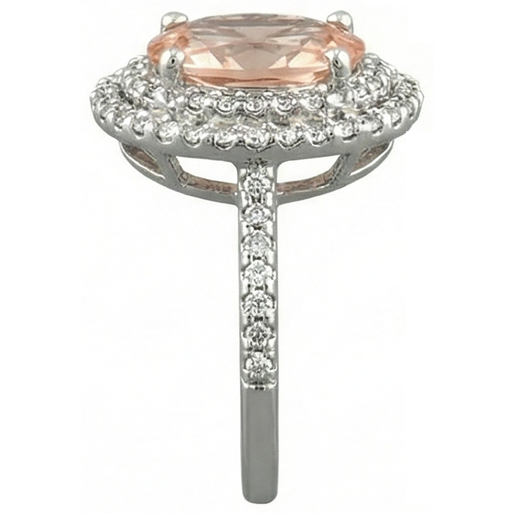naturel oval morganite 10.70carats alliance sur blanc